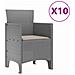 Set da Pranzo per Giardino 11 Pezzi con Cuscini Rattan Sintetico Grigio Chiaro - Foto miniatura 5