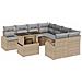Set Divani Giardino 9 Pezzi con Cuscini Beige Rattan Poliolefinico - Foto miniatura 1