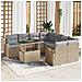 Set Divani Giardino 9 Pezzi con Cuscini Beige Rattan Poliolefinico - Foto miniatura 2