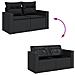 Set Divani da Giardino 11 pz con Cuscini in Polyrattan Nero - Foto miniatura 3