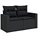 Set Divani da Giardino 11 pz con Cuscini in Polyrattan Nero - Foto miniatura 8