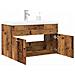 Set Mobili da Bagno 2 pz Legno Antico in Legno Multistrato - Foto miniatura 2