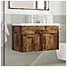 Set Mobili da Bagno 2 pz Legno Antico in Legno Multistrato - Foto miniatura 3