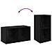 Set mobile TV 2 pcs Rovere Nero Legno multistrato - Foto miniatura 8