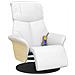 Poltrona Reclinabile Massaggiante Poggiapiedi Bianca Similpelle - Foto miniatura 3