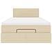 Struttura Letto Pouf con Materasso Crema 120x200 cm in Tessuto - Foto miniatura 8