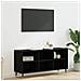 Mobile TV Rovere Nero 103,5 x 30 x 50 cm Legno multistrato - Foto miniatura 2