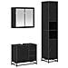 Set di mobili per il bagno 3 pcs Rovere Nero Legno multistrato - Foto miniatura 1