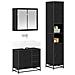 Set di mobili per il bagno 3 pcs Rovere Nero Legno multistrato - Foto miniatura 3