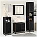 Set di mobili per il bagno 3 pcs Rovere Nero Legno multistrato - Foto miniatura 4