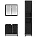 Set di mobili per il bagno 3 pcs Rovere Nero Legno multistrato - Foto miniatura 8