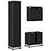 Set di mobili per il bagno 3 pcs Rovere Nero Legno multistrato - Foto miniatura 9