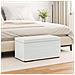Pouf Bianco Pelle Sintetica e Legno Ingegnerizzato - Foto miniatura 2