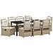 Set da Pranzo per Giardino 9 pcs Beige e Bianco Crema - Foto miniatura 3