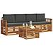 Set divani Naturale e Antracite Legno di Acacia Massello - Foto miniatura 3