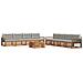 Set di divani da esterno 9 pcs Grigio Naturale e Chiaro - Foto miniatura 1
