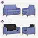 Set di Divani con Storage 2 pcs Blu jeans Poliestere - Foto miniatura 7