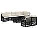 Set Divano da Giardino 9 pz Nero e Bianco Crema polyrattan - Foto miniatura 1
