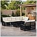 Set Divano da Giardino 9 pz Nero e Bianco Crema polyrattan - Foto miniatura 5