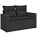 Set di divani 6 pz Nero Rattan sintetico e Acciaio - Foto miniatura 6