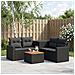 Set di divani 6 pz Nero Rattan sintetico e Acciaio - Foto miniatura 9