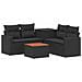 Set di divani 6 pz Nero Rattan sintetico e Acciaio - Foto miniatura 1