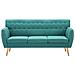 Divano A 3 Posti In Stoffa Imbottito 172x70x82cm Verde - Foto miniatura 4