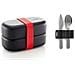 Lunchbox To-go Mod. Black Limited Edition, Set Di 3 Posate In Acciao Inox Incluso - Foto miniatura 1