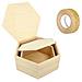 2 Scatole Esagonali In Legno + Washi Tape Dorato 5 M - Foto miniatura 1