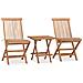 Set da Pranzo Giardino Pieghevole 3 pz Cuscino Massello di Teak - Foto miniatura 1