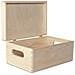 Grande Scatola In Legno | 30 X 20 X 14 Cm | Coperchio E Maniglie | Cassetta Conteniore Per Documenti Attrezzi Portaoggetti Portagiochi Non Verniciato Da Decorare | Ruvido E Non Levigato - Foto miniatura 1