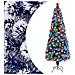 Albero Natale Artificiale Led Bianco E Blu 210 Cm Fibra Ottica - Foto miniatura 1