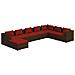 Set Divani Da Giardino 8 Pz Con Cuscini In Polyrattan Marrone - Foto miniatura 1