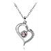 Collana Cuore Inclinato Con ""ti Amo"" In Argento 100 Lingue - Foto miniatura 6