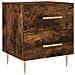 Comodino Rovere Fumo 40x35x47,5 Cm In Legno Multistrato - Foto miniatura 2