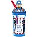 Bicchiere Blu Per Bambini In Plastica Avengers Captain America 360 Ml Con Cannuccia E Figura 3d Del Personaggio - Foto miniatura 1