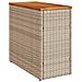 Tavolo Da Giardino Piano In Legno Beige 58x27,5x55cm Polyrattan - Foto miniatura 2