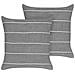 Set Di 2 Cuscini Milas Lino 50 X 50 Cm Grigio A Strisce - Foto miniatura 7
