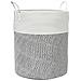 Cestino Portaoggetti Grigio E Bianco 38x46 Cm In Cotone - Foto miniatura 2