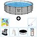 Piscina Fuori Terra - In Giro - 549x122 Cm - Grigio - Include Accessori Coordinati Cb36 - Foto miniatura 1