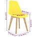 Sedie Da Pranzo 6 Pz Gialle In Plastica - Foto miniatura 7