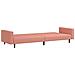 Divano Letto A 2 Posti Rosa In Velluto - Foto miniatura 5