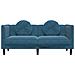 Divano a 2 Posti con Cuscini Blu in Velluto - Foto miniatura 4
