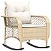 Sedia a Dondolo da Giardino con Cuscini in Polyrattan Beige - Foto miniatura 1