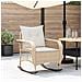 Sedia a Dondolo da Giardino con Cuscini in Polyrattan Beige - Foto miniatura 2