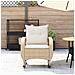 Sedia a Dondolo da Giardino con Cuscini in Polyrattan Beige - Foto miniatura 3