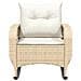 Sedia a Dondolo da Giardino con Cuscini in Polyrattan Beige - Foto miniatura 4