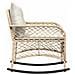 Sedia a Dondolo da Giardino con Cuscini in Polyrattan Beige - Foto miniatura 5