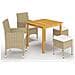 Set Mobili da Pranzo per Giardino 5 pz Beige - Foto miniatura 1