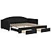 Divano Letto Estraibile con Cassetti Nero 100x200 cm in Tessuto - Foto miniatura 1